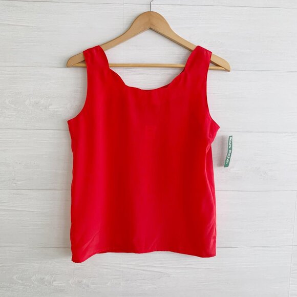 Vintage NWT Sara Stephen - Red polyester sleeveless shell top, S - Picture 1 of 5